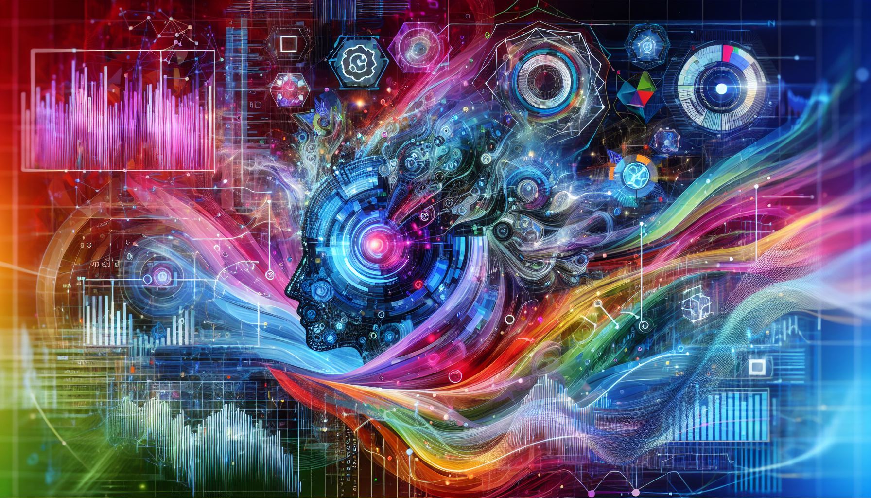 An illustration depicting how AI and machine learning are transforming financial risk management.